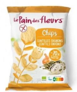 CHIPS DE LENTEJAS CON CEBOLLA BIO 50GR