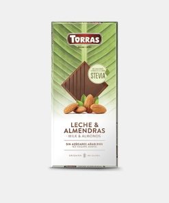 CHOCOLATE CON LECHE, ALMENDRAS Y STEVIA 125GR
