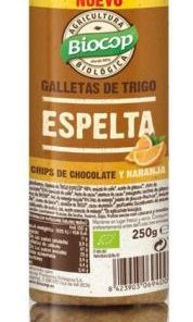 Alternative view of GALLETAS ESPELTA CHIPS CHOCO NARANJA BIO 250 G