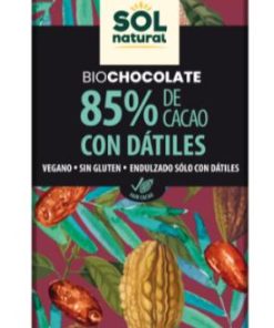 Alternative view of TABLETA CHOCOLATE 85% CON DATILES BIO 70G