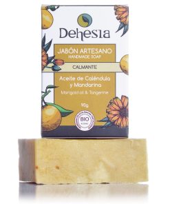 Jabón Artesano Calmante BIO con Caléndula y Mandarina, 90g. Dehesia