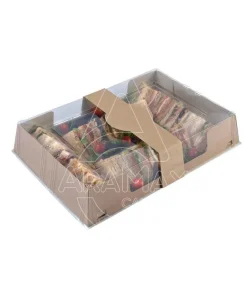 **TAPA** R-PET BANDEJA CATERING 450x311x82MM. 50 UNID. CAJA